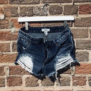 Distressed Denim Jean Shorts